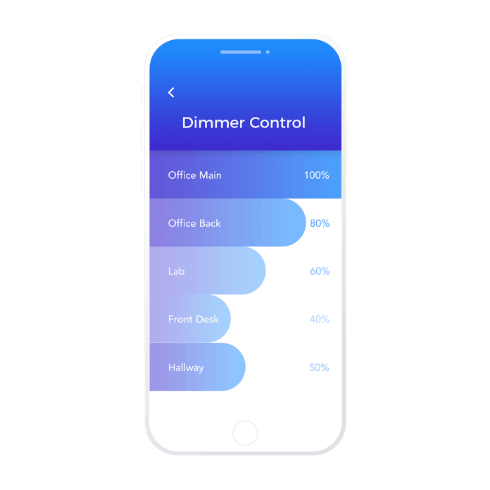amptek industries iot custom lighting system icon mobile app