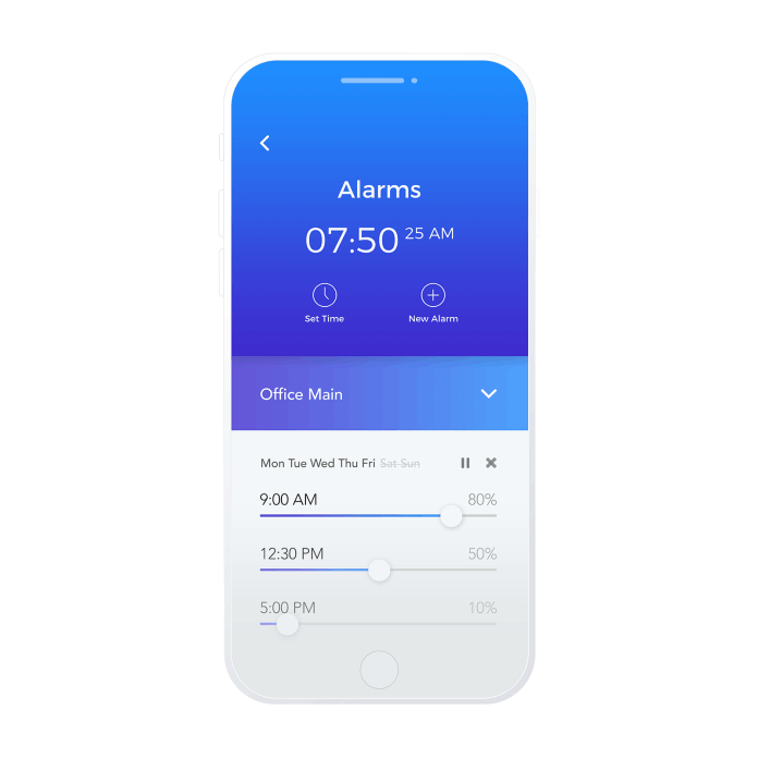 amptek industries iot custom lighting system icon mobile app