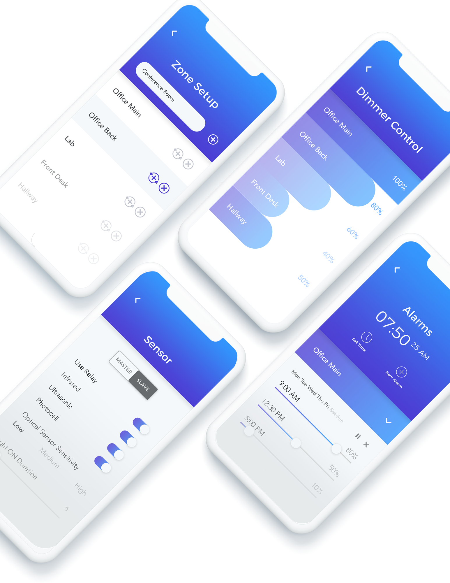 amptek industries iot custom lighting system icon sensor mobile app